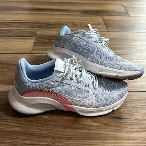 Blue and Pink Nike Tennis Shoes